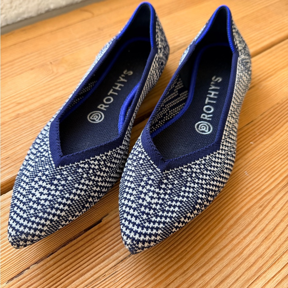 Rothy's Navy Houndstooth the Point Flats